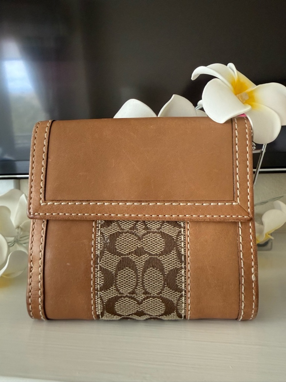 COACH ERGO Y2K SIGNATURE,AND LEATHER STRIPE BIFOLD FRENCH WALLET EARLY 2000’s - Picture 3 of 15